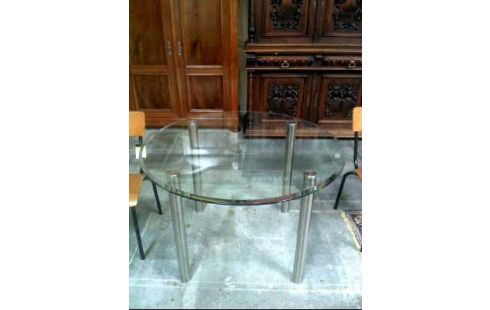 TISCH GLAS RUND 4-BEINE METALL