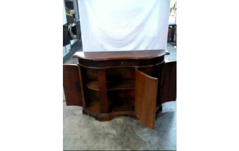 KOMMODE HOLZ DUNKEL HALBRUND 3-TÜREN 1-SCH