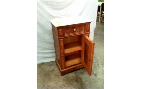 NACHTTISCH ANTIK MAMOROBERFL. HOLZ 1-SCHUBL. 1-TÜR