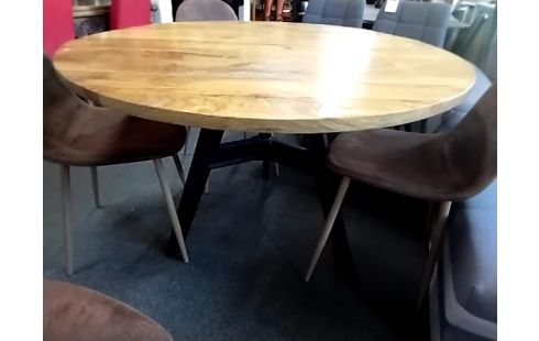 TABLE RONDE PLTX BOIS PIEDS METAL MAISON DU MONDE