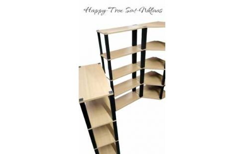 ETAGERE CORPS FRENE LOOK NOIR PVC