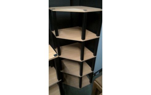 ETAGERE CORPS FRENE LOOK NOIR PVC