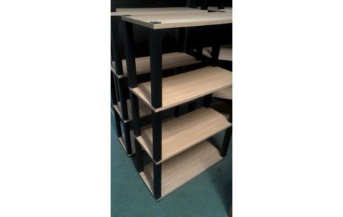 ETAGERE CORPS FRENE LOOK NOIR PVC