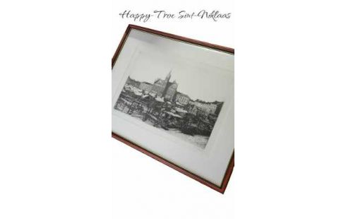 GRAVURE MARKT SINT NIKLAAS GESIGNEERD ROELANT
