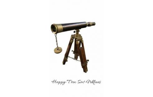 TELESCOOP HOUT KOPER LEDER