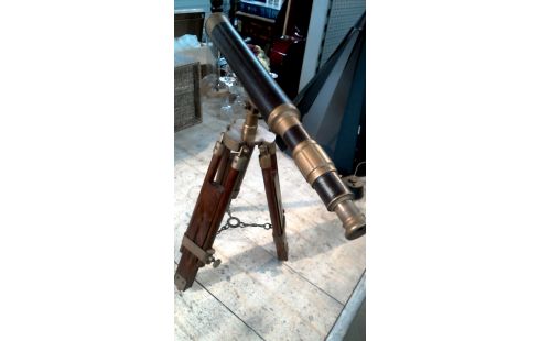 TELESCOOP HOUT KOPER LEDER