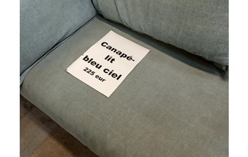 CANAPE CONVERTIBLE tissu bleu ciel ikea