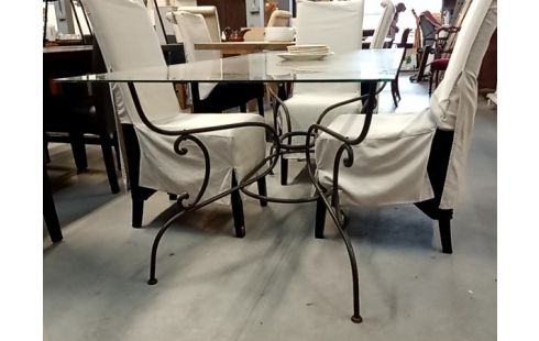 verre et fer forge TABLE