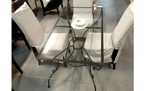 verre et fer forge TABLE