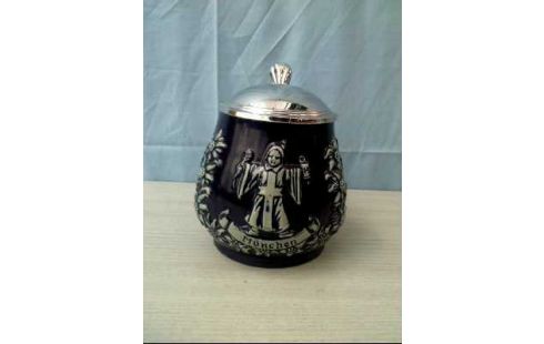 BIERKRUG BLAU <MÜNCHEN> ZINNDECKEL