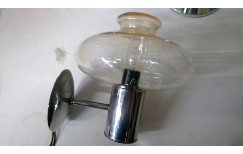 WANDLAMP MID CENTURY CHROOM GLAS