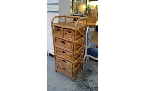 BLOC TIROIRS ROTIN BAMBOU