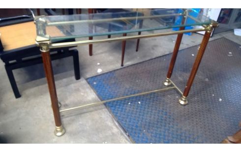 WANDTAFEL SIDETABLE MESSING GESLEPEN GLAS
