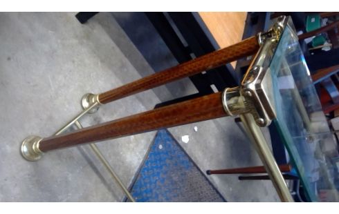 WANDTAFEL SIDETABLE MESSING GESLEPEN GLAS