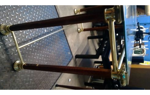 WANDTAFEL SIDETABLE MESSING GESLEPEN GLAS