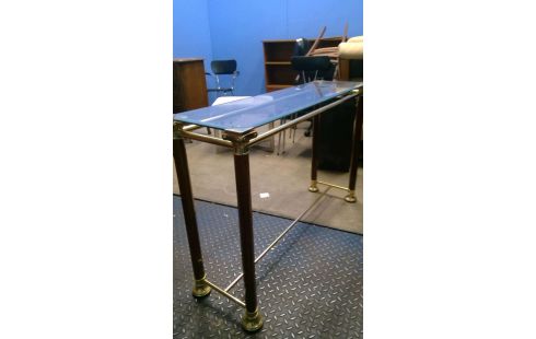 WANDTAFEL SIDETABLE MESSING GESLEPEN GLAS