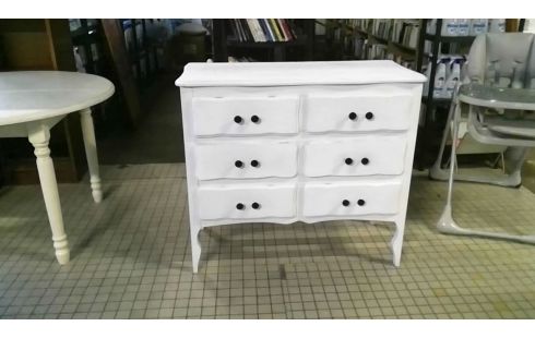 COMMODE BLANCHE 6 TIROIRS