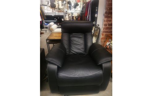 813 FAUTEUIL RELAX ÉLECTRIQUE CUIR NOIR