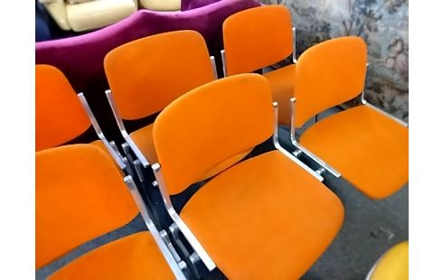 CHAISE ORANGE VINTAGE LOT DE 2