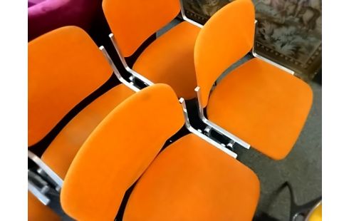 CHAISE ORANGE VINTAGE LOT DE 2