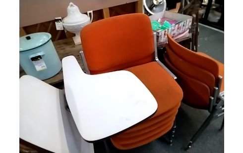 CHAISE ORANGE VINTAGE LOT DE 2 + TABLETTE