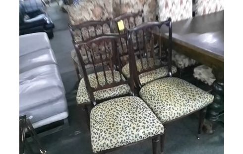 4 CHAISES ANNEES 70 TISSU