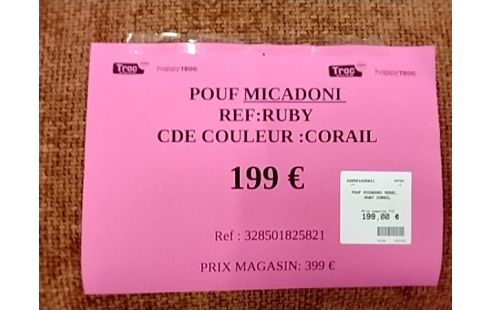 POUF MICADONI MODEL  :RUBY CORAIL