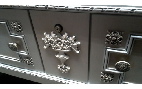 KOMMODE NATURFARBEN MET, , SPIEGEL OVAL 2 TÜREN