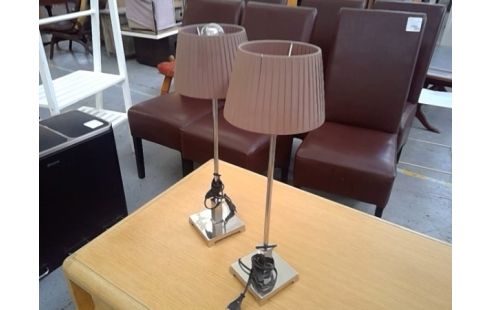 LAMPE DECO CONTEMPORAINE ABAT JOUR BRUN PLISSÉ