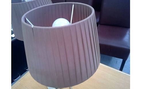 LAMPE DECO CONTEMPORAINE ABAT JOUR BRUN PLISSÉ