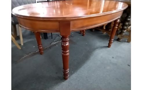 TABLE OVALE MERISIER 2ALLONGES ET PIED SUPP. L160 P100