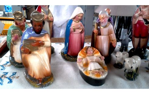 DECO-OBJECT 12 FIGUREN KERSTSTAL PLAASTER