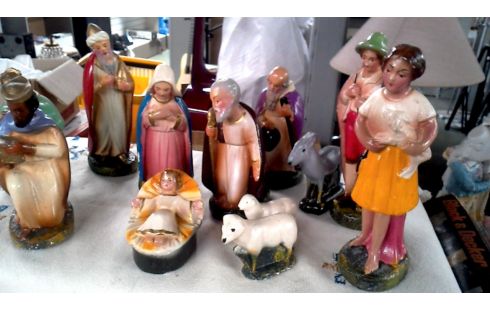 DECO-OBJECT 12 FIGUREN KERSTSTAL PLAASTER