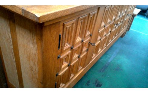 APARADOR BAJO RÚSTICO MACIZO ROBLE 4 PUERTAS