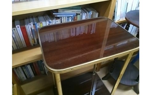 DESSERTE BOIS ET METAL DORE