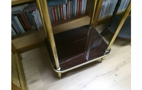 DESSERTE BOIS ET METAL DORE