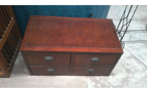 MEUBLE D'APPOINT 4  TIROIRS BOIS EXOTIQUE