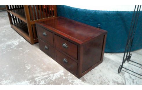 MEUBLE D'APPOINT 4  TIROIRS BOIS EXOTIQUE