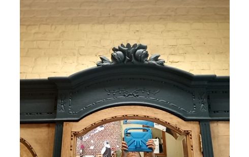 GARDE ROBES PATINE BLEUE 3 PORTES MIROIR