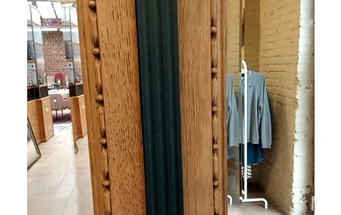 GARDE ROBES PATINE BLEUE 3 PORTES MIROIR