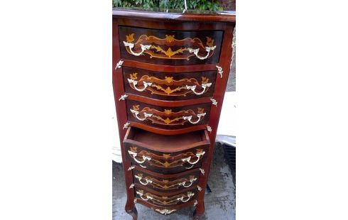 KOMMODE MIT SIEBEN SCHUBLADEN INTARSIE