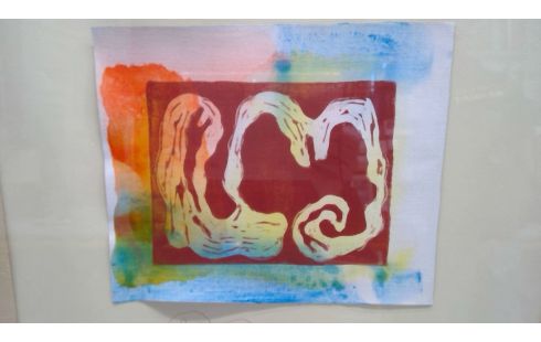 KUNSTWERK ABSTRACT  GESIGNEERD