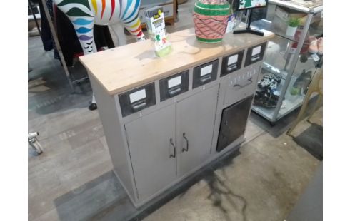 DESSERTE INDUS BOIS MÉTAL GM