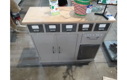 DESSERTE INDUS BOIS MÉTAL GM