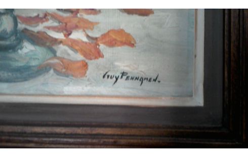 ÖL AUF STOFF, , BLUMENSTRAUSS.