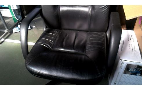 CHAISE DE BUREAU NOIR CUIR, , MOBILE