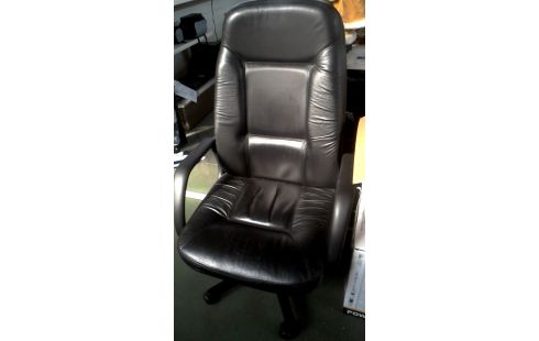 CHAISE DE BUREAU NOIR CUIR, , MOBILE