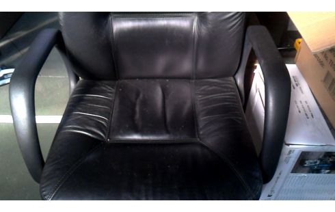 CHAISE DE BUREAU NOIR CUIR, , MOBILE