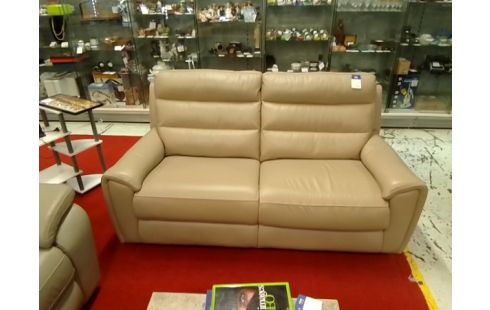 CANAPE 3 PLACES EN CUIR BEIGE