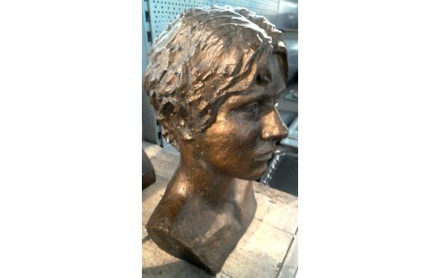 BUSTO MUJER YESO BRONCE COLOR